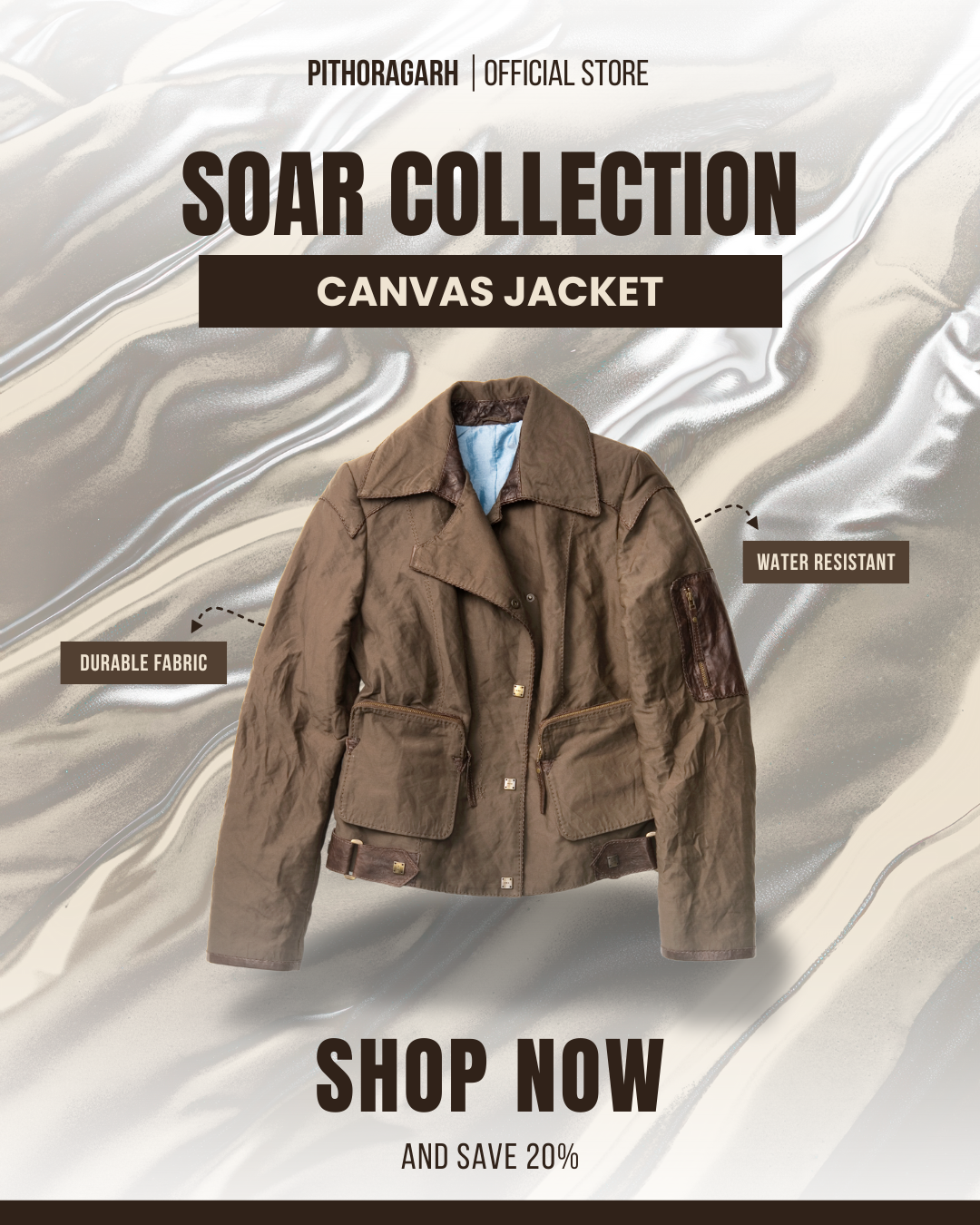 Brown and White Modern New Collection Fashion Jacket Instagram Post