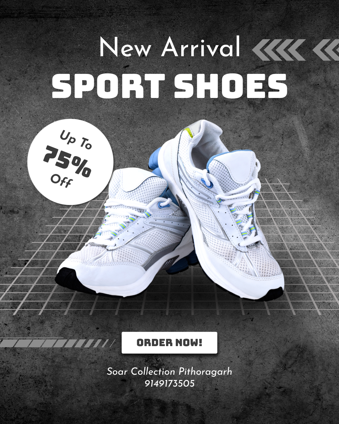White and Gray Modern Sport Shoes Sale Instagram Post